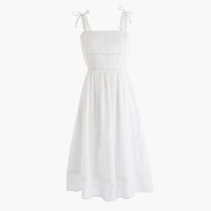 J. Crew Tie Shoulder White Cotton Dress Size 0